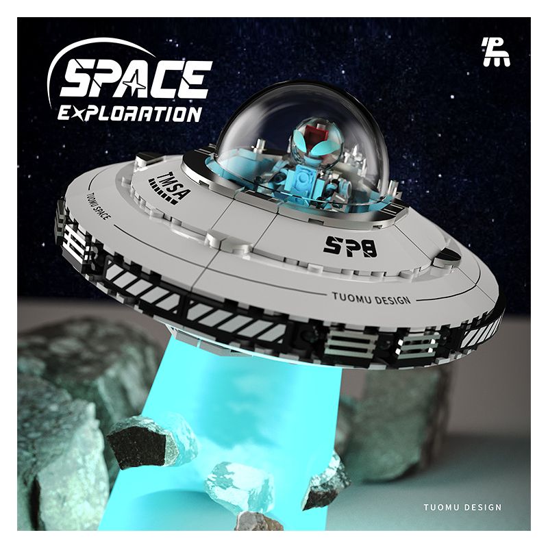 TAKUGI T3012 3012 VŨ TRỤ TÀU UFO bộ đồ chơi xếp lắp ráp ghép mô hình City SPACE EXPLANATION UFO SPACECRAFT Thành Phố