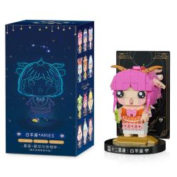 WEILE CREATION 2021 MƯỜI HAI CUNG HOÀNG ĐẠO BẠCH DƯƠNG bộ đồ chơi xếp lắp ráp ghép mô hình Brickheadz Nhân Vật Đầu To 196 khối