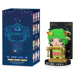 WEILE CREATION 2027 MƯỜI HAI DẤU HIỆU HOÀNG ĐẠO LIBRA bộ đồ chơi xếp lắp ráp ghép mô hình Brickheadz Nhân Vật Đầu To 195 khối