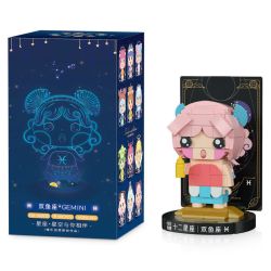 WEILE CREATION 2032 MƯỜI HAI CUNG HOÀNG ĐẠO SONG NGƯ bộ đồ chơi xếp lắp ráp ghép mô hình Brickheadz Nhân Vật Đầu To 188 khối