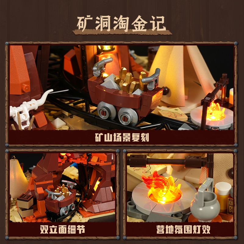 LUMIBRICKS FUNWHOLE F9077 9077 OLD WEST TRẠI CỦA TÔI bộ đồ chơi xếp lắp ráp ghép mô hình Western THE OLD WEST Trung Cổ 658 khối