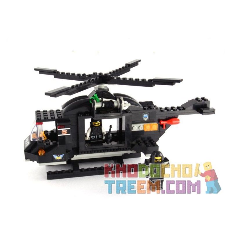 WOMA C9703 9703 Xếp hình kiểu  SWAT SPECIAL FORCE SWAT Helicopter Máy Bay Trực Thăng Lính đặc Nhiệm 214 khối