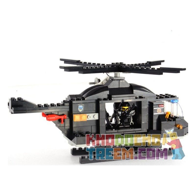 WOMA C9703 9703 Xếp hình kiểu  SWAT SPECIAL FORCE SWAT Helicopter Máy Bay Trực Thăng Lính đặc Nhiệm 214 khối