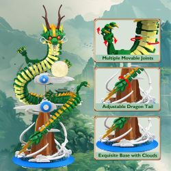 JMBRICKLAYER 70007 RỒNG THẦN THÁNH bộ đồ chơi xếp lắp ráp ghép mô hình FANTASTIC IDEA CLOUD SURFING DRAGON 1364 khối