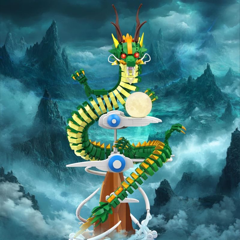 JMBRICKLAYER 70007 RỒNG THẦN THÁNH bộ đồ chơi xếp lắp ráp ghép mô hình FANTASTIC IDEA CLOUD SURFING DRAGON 1364 khối