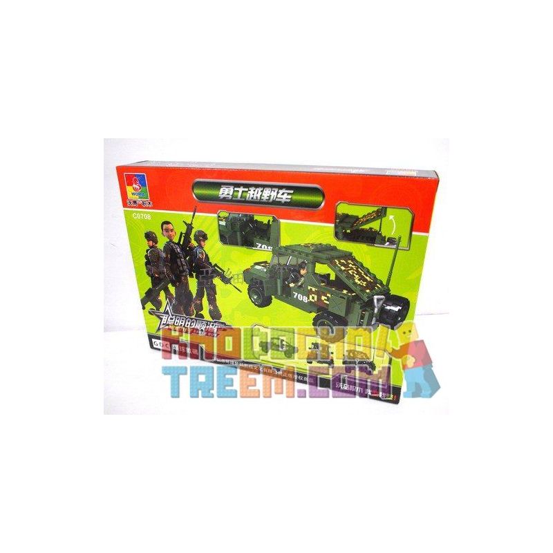WOMA C0708 0708 Xếp hình kiểu  MILITARY ARMY SUV Ô Tô SUV 262 khối