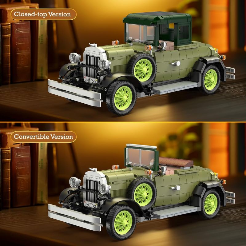 JMBRICKLAYER 50001 XE CỔ ĐIỂN bộ đồ chơi xếp lắp ráp ghép mô hình VINTAGE CAR MODEL DELUXE COUPE 1297 khối