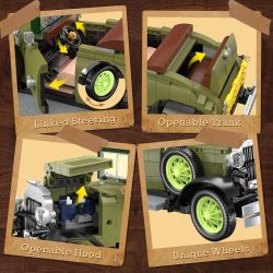 JMBRICKLAYER 50001 XE CỔ ĐIỂN bộ đồ chơi xếp lắp ráp ghép mô hình VINTAGE CAR MODEL DELUXE COUPE 1297 khối