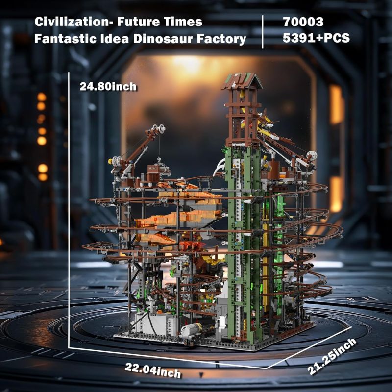 JMBRICKLAYER 70003 DÂY CHUYỀN LẮP RÁP BÓNG CỦA NHÀ MÁY KHỦNG LONG bộ đồ chơi xếp lắp ráp ghép mô hình Technic FANTASTIC IDEA DINOSAUR FACTORY STEAMPUNK MARBLE RUN GREAT BALL Kỹ Thuật Công Nghệ Cao Mô Hình Phương Tiện 5391 khối