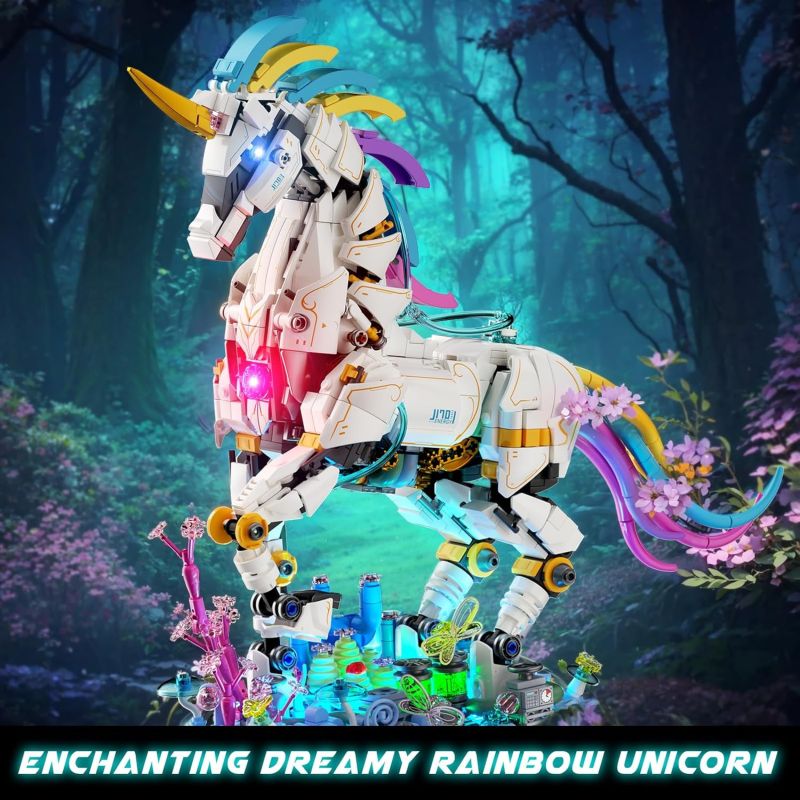 JMBRICKLAYER 70008 CẦU VỒNG KỲ LÂN bộ đồ chơi xếp lắp ráp ghép mô hình FANTASTIC IDEA RAINBOW UNICORN 1492 khối