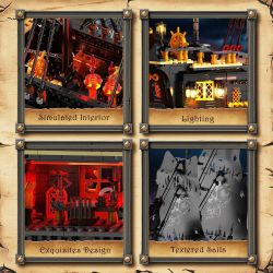 JMBRICKLAYER 40002 TÀU CƯỚP BIỂN ĐEN bộ đồ chơi xếp lắp ráp ghép mô hình Pirates Of The Caribbean THE PEARL PIRATE Cướp Biển Vùng Caribe 1713 khối