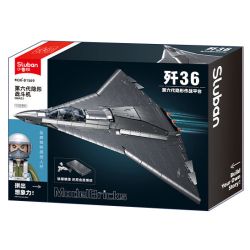 SLUBAN M38-B1569 B1569 1569 M38B1569 38-B1569 MÁY BAY CHIẾN ĐẤU J-36 NỀN TẢNG TÀNG HÌNH THẾ HỆ THỨ SÁU tỷ lệ 1:44 bộ đồ chơi xếp lắp ráp ghép mô hình Military Army Quân Sự Bộ Đội 1182 khối