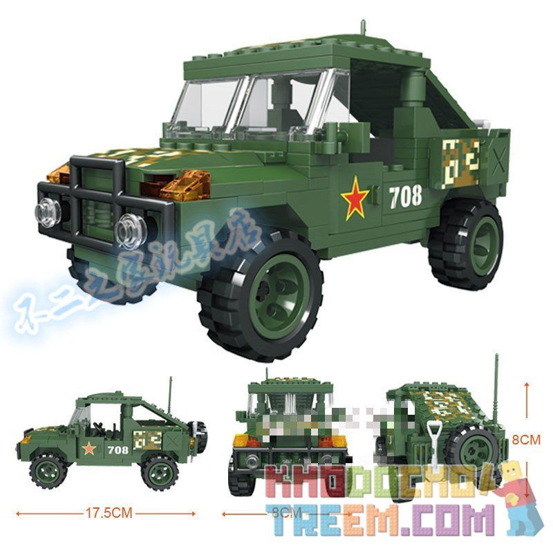 WOMA C0708 0708 Xếp hình kiểu  MILITARY ARMY SUV Ô Tô SUV 262 khối