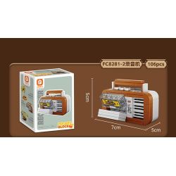 FORANGE FC8281 8281 6 THIẾT BỊ RETRO MÁY GHI ÂM ĐIỆN THOẠI GIẶT ĐỒNG HỒ CON LẮC MAY bộ đồ chơi xếp lắp ráp ghép mô hình 658 khối