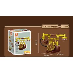 FORANGE FC8281 8281 6 THIẾT BỊ RETRO MÁY GHI ÂM ĐIỆN THOẠI GIẶT ĐỒNG HỒ CON LẮC MAY bộ đồ chơi xếp lắp ráp ghép mô hình 658 khối