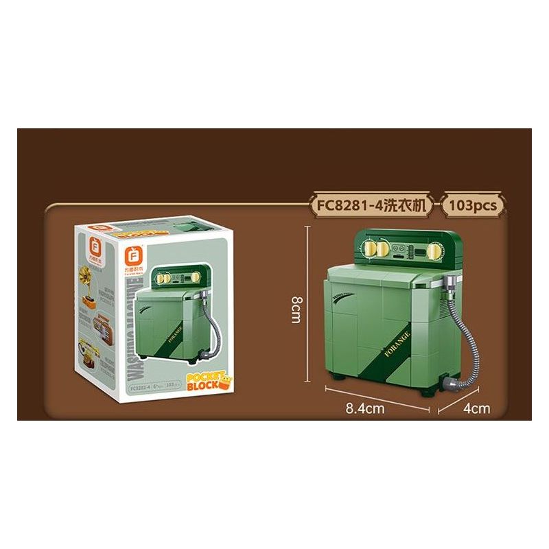 FORANGE FC8281 8281 6 THIẾT BỊ RETRO MÁY GHI ÂM ĐIỆN THOẠI GIẶT ĐỒNG HỒ CON LẮC MAY bộ đồ chơi xếp lắp ráp ghép mô hình 658 khối