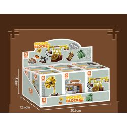 FORANGE FC8281 8281 6 THIẾT BỊ RETRO MÁY GHI ÂM ĐIỆN THOẠI GIẶT ĐỒNG HỒ CON LẮC MAY bộ đồ chơi xếp lắp ráp ghép mô hình 658 khối