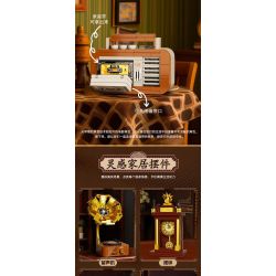 FORANGE FC8281 8281 6 THIẾT BỊ RETRO MÁY GHI ÂM ĐIỆN THOẠI GIẶT ĐỒNG HỒ CON LẮC MAY bộ đồ chơi xếp lắp ráp ghép mô hình 658 khối