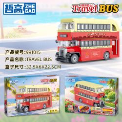 ZHEGAO 991015 XE BUÝT DU LỊCH ĐÔI DECKER bộ đồ chơi xếp lắp ráp ghép mô hình City TRAVEL BUS Thành Phố 642 khối