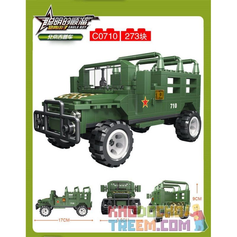WOMA C0710 0710 Xếp hình kiểu  MILITARY ARMY Beijing Jeep Voluma Xe Jeep 273 khối