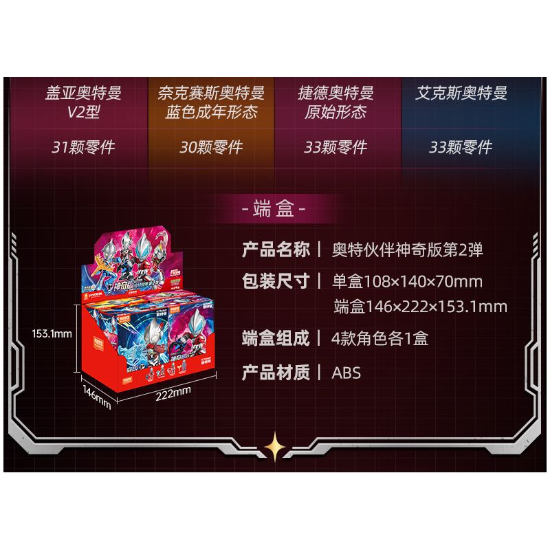 BLOKEES 75850 ULTRAMAN MAGICAL EDITION ULTRAMATE'S BULLET 4 bộ đồ chơi xếp lắp ráp ghép mô hình Movie & Game Phim Và Trò Chơi