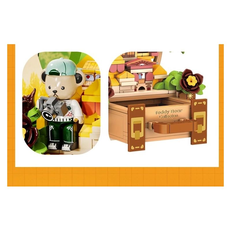 INBRIXX 881311 GẤU BÔNG CUỘC SỐNG NỔI RỘNG VÀ HẸP THÀNH ĐÔ BASHU bộ đồ chơi xếp lắp ráp ghép mô hình 511 khối