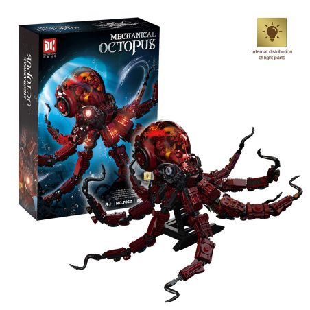 DK 7062 OCTOPUS CƠ HỌC bộ đồ chơi xếp lắp ráp ghép mô hình MECHANICAL OCTOPUS 882 khối