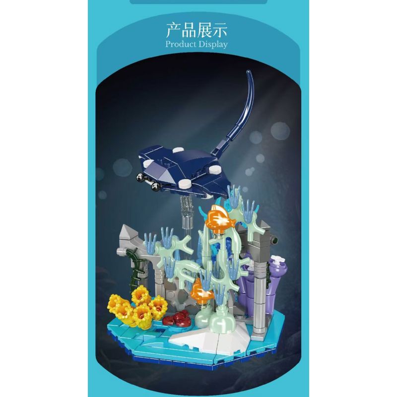 MouldKing 10173 Mould King 10173 BẢN CHẤT TUYỆT VỜI CÁ QUỶ bộ đồ chơi xếp lắp ráp ghép mô hình Arts & Crafts FANTASTIC NATURE MANTA RAY 411 khối