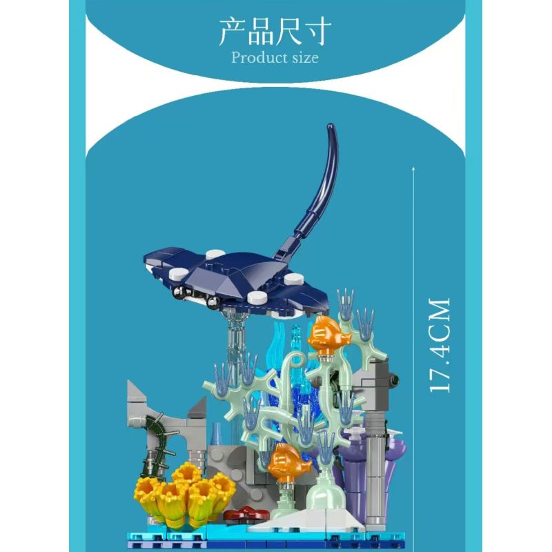 MouldKing 10173 Mould King 10173 BẢN CHẤT TUYỆT VỜI CÁ QUỶ bộ đồ chơi xếp lắp ráp ghép mô hình Arts & Crafts FANTASTIC NATURE MANTA RAY 411 khối