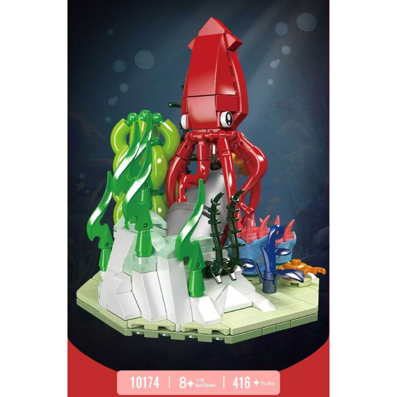 MouldKing 10174 Mould King 10174 BẢN CHẤT TUYỆT VỜI MỰC bộ đồ chơi xếp lắp ráp ghép mô hình Arts & Crafts FANTASTIC NATURE SQUID 416 khối