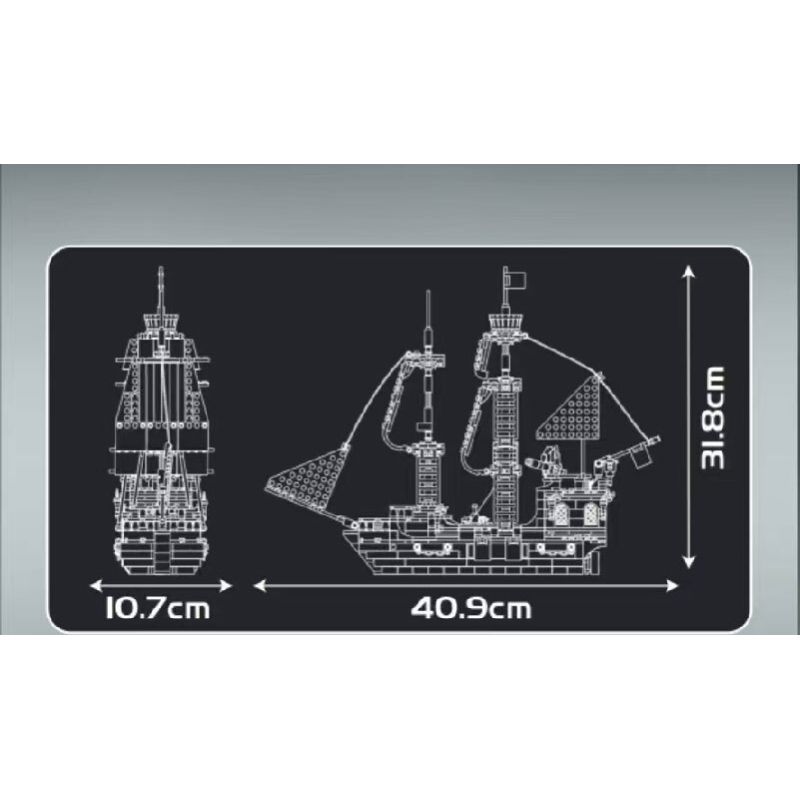 MouldKing 10195 Mould King 10195 TÀU CƯỚP BIỂN ĐEN bộ đồ chơi xếp lắp ráp ghép mô hình Pirates Of The Caribbean BLACK PEARL PIRATE SHIP Cướp Biển Vùng Caribe 932 khối