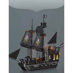 MouldKing 10195 Mould King 10195 TÀU CƯỚP BIỂN ĐEN bộ đồ chơi xếp lắp ráp ghép mô hình Pirates Of The Caribbean BLACK PEARL PIRATE SHIP Cướp Biển Vùng Caribe 932 khối