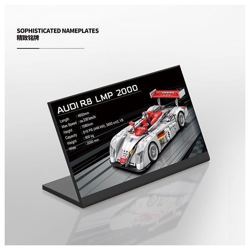 BOLE BRICK YC-23044 23044 YC23044 AUDI R8 LMP 2000 tỷ lệ 1:10 bộ đồ chơi xếp lắp ráp ghép mô hình Technic Kỹ Thuật Công Nghệ Cao Mô Hình Phương Tiện 2426 khối