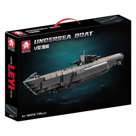 LE YI 66078 TÀU NGẦM HÌNH CHỮ TRONG THẾ CHIẾN II bộ đồ chơi xếp lắp ráp ghép mô hình Military Army UNDERSEA BOAT Quân Sự Bộ Đội 738 khối