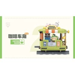 TOP TOY TC1737 1737 LITTLE PARROT BEBE TIME TRAIN COFFEE CART bộ đồ chơi xếp lắp ráp ghép mô hình 400 khối