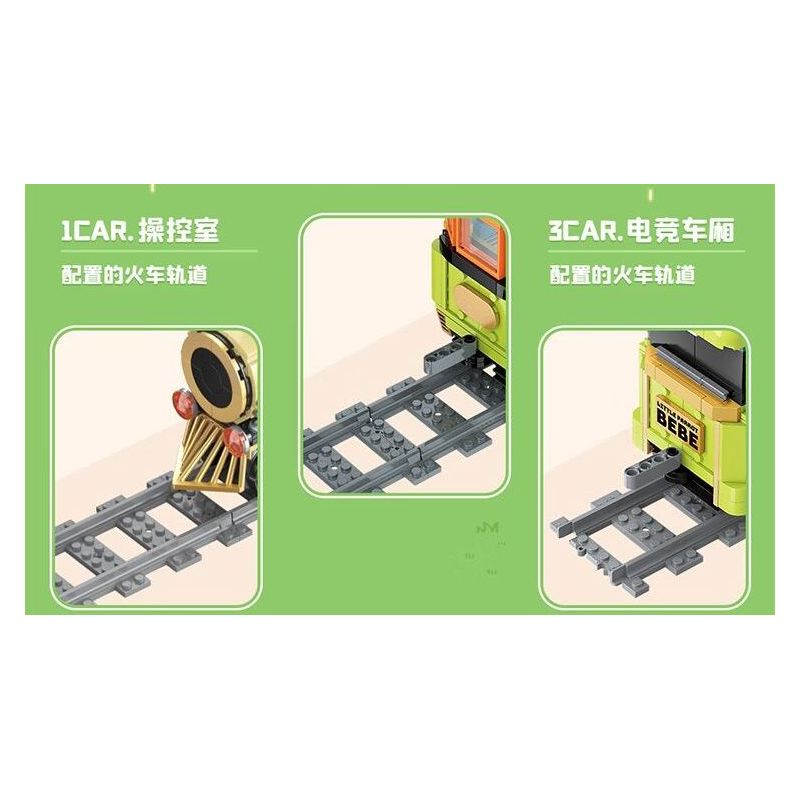 TOP TOY TC1737 1737 LITTLE PARROT BEBE TIME TRAIN COFFEE CART bộ đồ chơi xếp lắp ráp ghép mô hình 400 khối