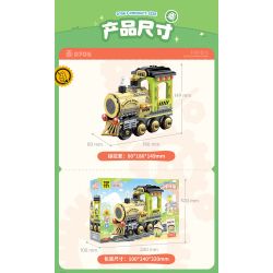 TOP TOY TC1737 1737 LITTLE PARROT BEBE TIME TRAIN COFFEE CART bộ đồ chơi xếp lắp ráp ghép mô hình 400 khối