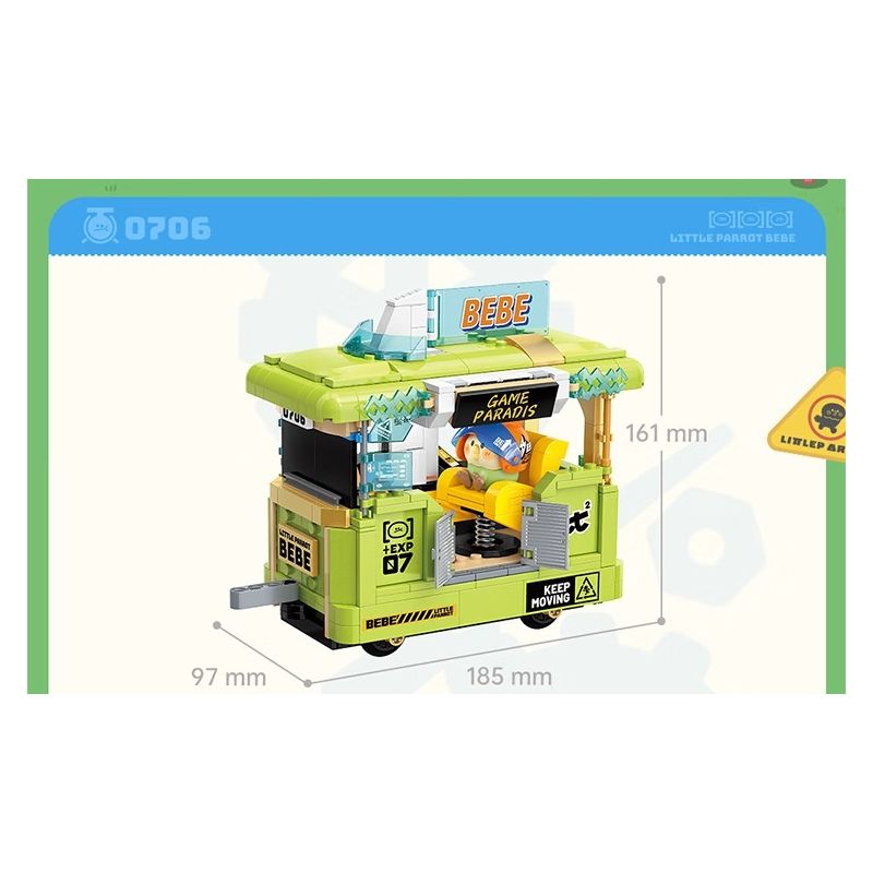 TOP TOY TC1737 1737 LITTLE PARROT BEBE TIME TRAIN COFFEE CART bộ đồ chơi xếp lắp ráp ghép mô hình 400 khối