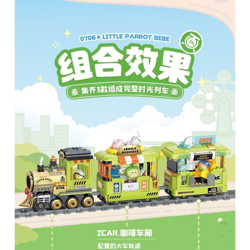 TOP TOY TC1738 1738 LITTLE PARROT BEBE TIME TRAIN E-SPORTS CAR bộ đồ chơi xếp lắp ráp ghép mô hình 400 khối