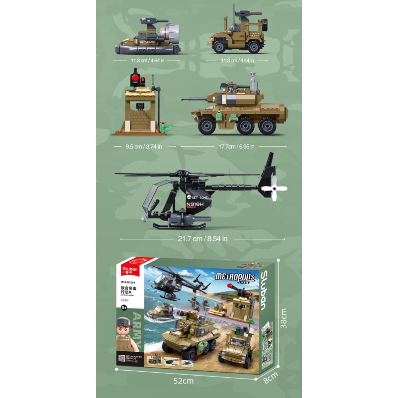 SLUBAN M38-B1254 B1254 1254 M38B1254 38-B1254 FU MENGCHENG HOẠT ĐỘNG TẤN CÔNG CHUNG A bộ đồ chơi xếp lắp ráp ghép mô hình Military Army Quân Sự Bộ Đội 744 khối