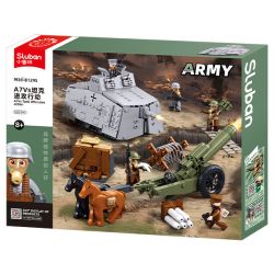 SLUBAN M38-B1295 B1295 1295 M38B1295 38-B1295 FU MENGCHENG HOẠT ĐỘNG TẤN CÔNG XE TĂNG A7VS bộ đồ chơi xếp lắp ráp ghép mô hình Military Army Quân Sự Bộ Đội 506 khối