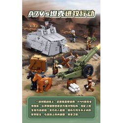 SLUBAN M38-B1295 B1295 1295 M38B1295 38-B1295 FU MENGCHENG HOẠT ĐỘNG TẤN CÔNG XE TĂNG A7VS bộ đồ chơi xếp lắp ráp ghép mô hình Military Army Quân Sự Bộ Đội 506 khối