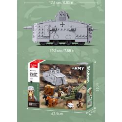 SLUBAN M38-B1295 B1295 1295 M38B1295 38-B1295 FU MENGCHENG HOẠT ĐỘNG TẤN CÔNG XE TĂNG A7VS bộ đồ chơi xếp lắp ráp ghép mô hình Military Army Quân Sự Bộ Đội 506 khối