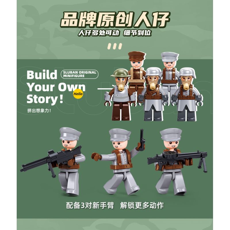 SLUBAN M38-B1296 B1296 1296 M38B1296 38-B1296 FU MENGCHENG MARK VS TANK OFFENSIVE HOẠT ĐỘNG bộ đồ chơi xếp lắp ráp ghép mô hình Military Army Quân Sự Bộ Đội 516 khối