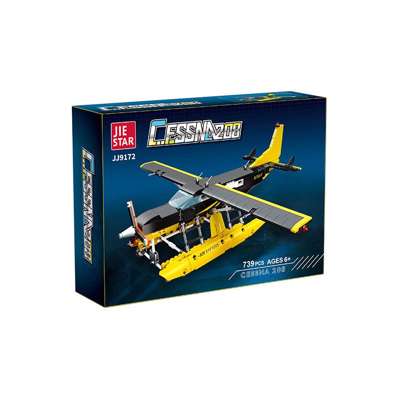 JIESTAR JJ9172 Cessna 208 Xếp hình lắp ráp ghép mô hình Máy bay ánh sáng đa năng một động cơ đơn Cessna 208