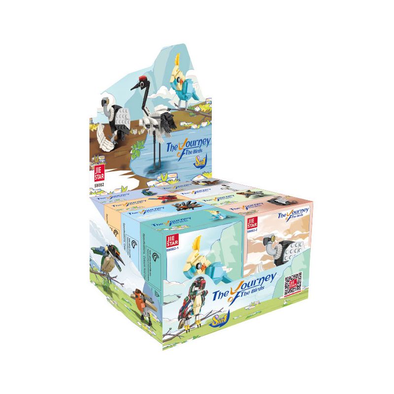 JIESTAR 59082 KẾT HỢP PARROT 8 COCKATOO KỀN FANTAIL FLY ROBIN SUNBIRD SẾU VƯƠNG MIỆN ĐỎ KINGFISHER EAGLE bộ đồ chơi xếp lắp ráp ghép mô hình Creator Sáng Tạo 824 khối