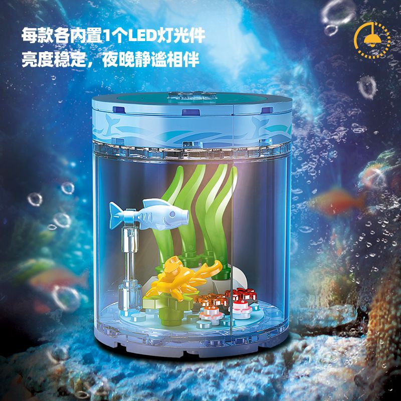 JIESTAR 59141 BỂ CÁ SINH THÁI TRONG CHAI bộ đồ chơi xếp lắp ráp ghép mô hình SEAWORLD 67 khối
