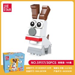 JIESTAR 59117 ĐỘNG VẬT NHỎ DỄ THƯƠNG CHÓ bộ đồ chơi xếp lắp ráp ghép mô hình Creator Sáng Tạo 30 khối