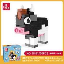 JIESTAR 59121 ĐỘNG VẬT NHỎ DỄ THƯƠNG BÒ bộ đồ chơi xếp lắp ráp ghép mô hình Creator Sáng Tạo 50 khối