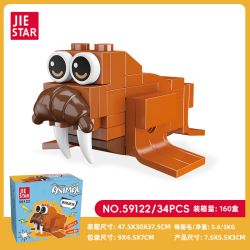 JIESTAR 59122 ĐỘNG VẬT NHỎ DỄ THƯƠNG WALRUS bộ đồ chơi xếp lắp ráp ghép mô hình Creator Sáng Tạo 34 khối
